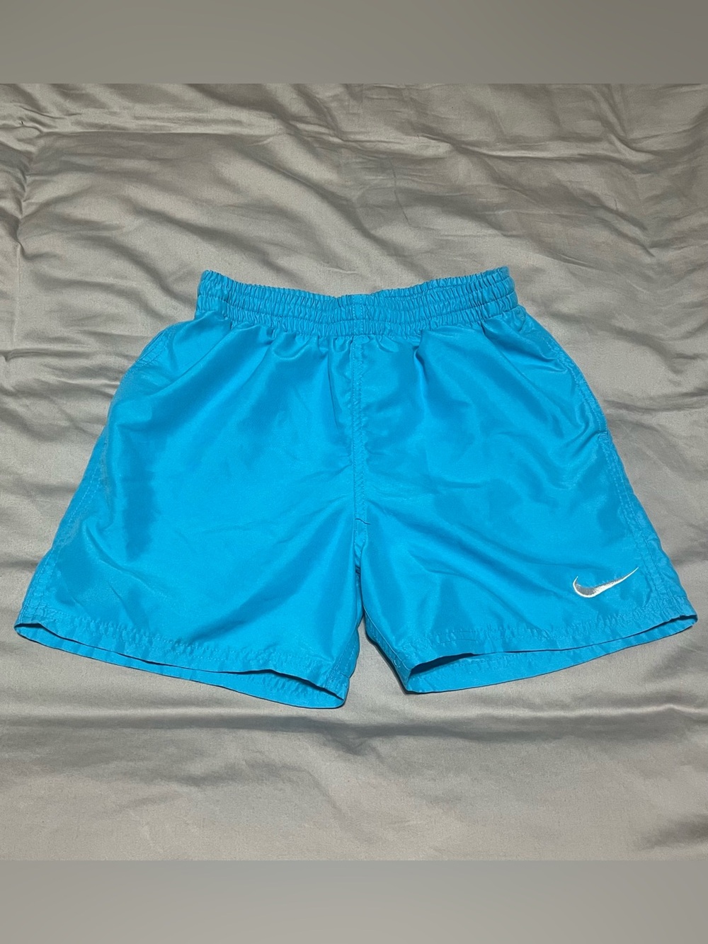 Nike Kids Turquoise/Blue Training Shorts with White Drawstring